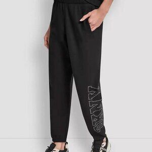 DKNY Exploded Rhinestone Varsity Logo High Rise Jogger